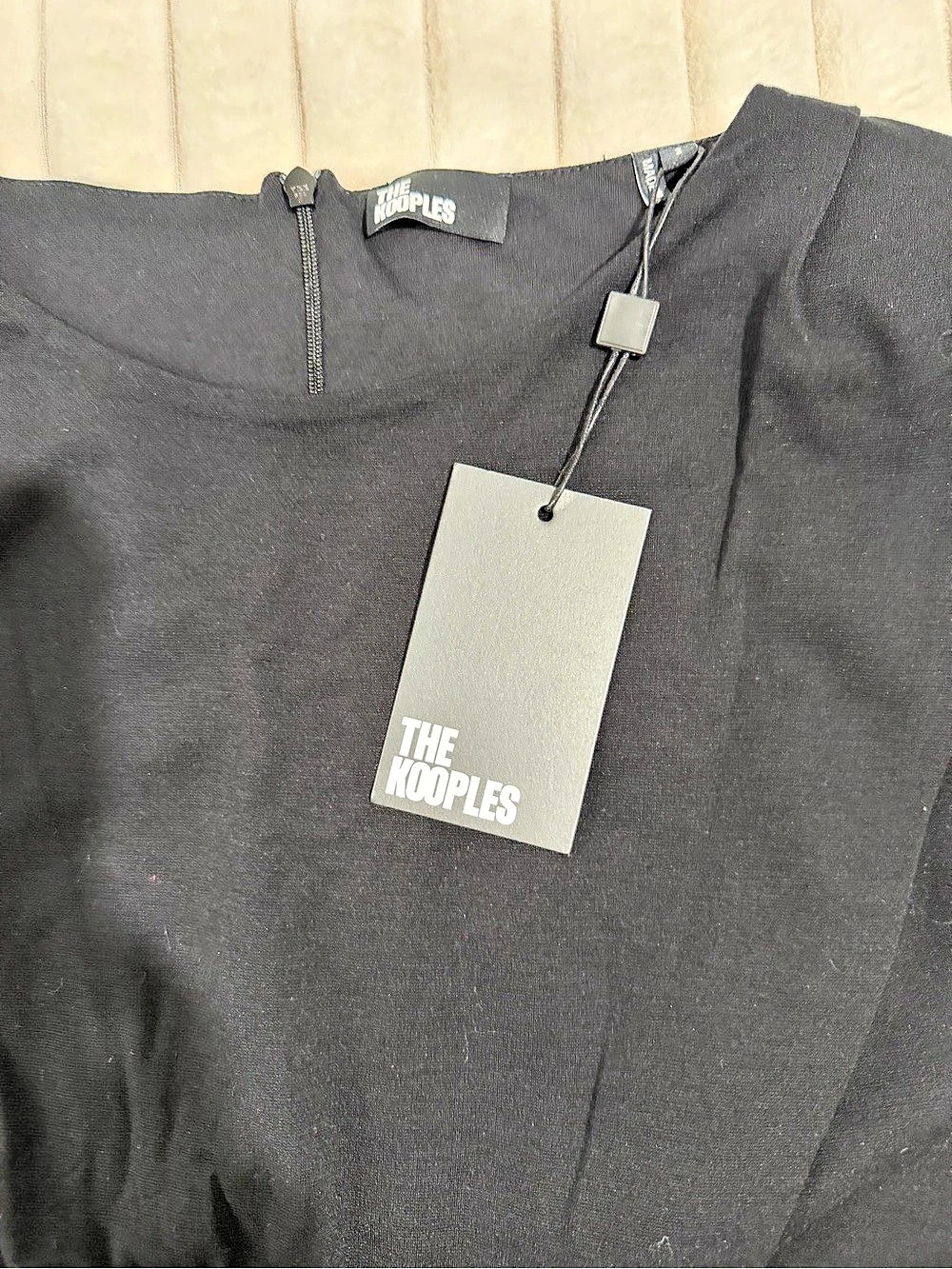 The Kooples Ruched Dress with Padded Shoulders Black medium - Picture 8 of 10